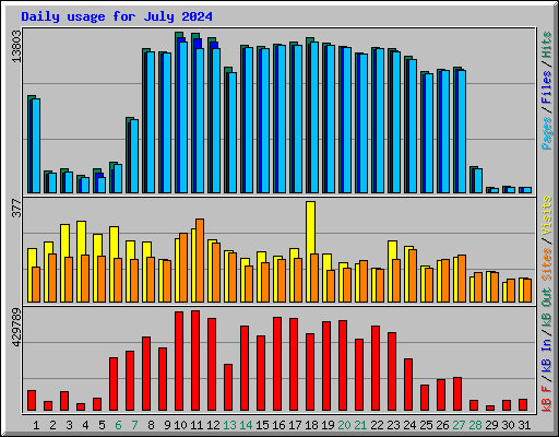 Daily usage for July 2024