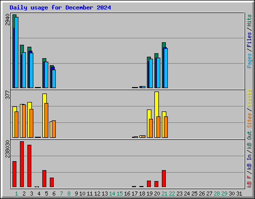 Daily usage for December 2024