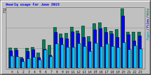 Hourly usage for June 2015