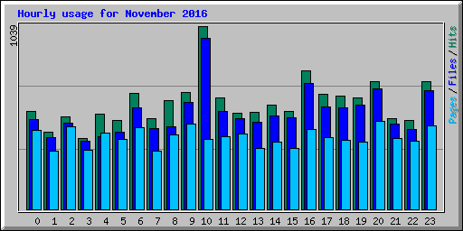 Hourly usage for November 2016